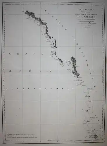 Carte Generale d'une Partie de la Cote du Nord-Ouest de l'Amerique - North America Pacific Ocean San Francisco