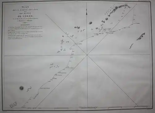 Plan de la Partie des Isles ou Archipel de Corée, vue au Mois de Mai 1787 par les Fregates Francaises la Boußo