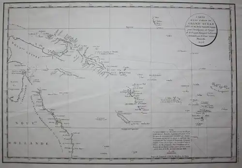 Carte d'une Partie du Grand Ocean a l'E. et SE. de la Nouvelle Guinée pour l'Intelligence du Voyage de la Freg