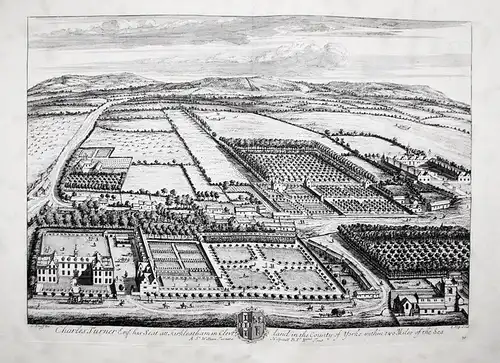 Charles Turner Esqr. his Seat att Kirkleatham in Cleveland in the County of Yorke within two Miles of the Sea.