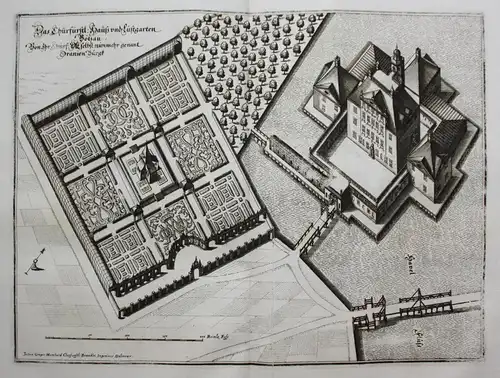 Das Churfürstl. Hauß und Lustgarten Bötzau von Ihr Chürf. Alt Selbst nunmehr genant Oranien Bürgk. - Schloss O