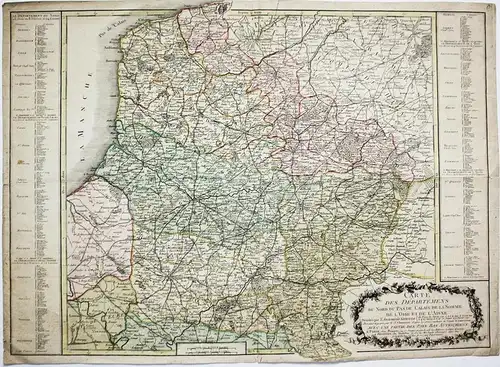 Carte des departemens du Nord du Pas de Calais de la Somme de l'Oise et de l'Aisne. - Nord-Pas-de-Calais Franc