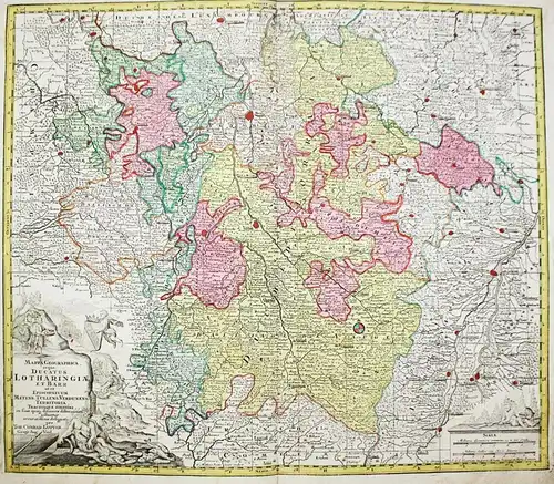 Mappa Geographica in qua Ducatus Lotharingiae et Barr ut et Episcopatum Metens, Tullens, Verdunens, Territoria