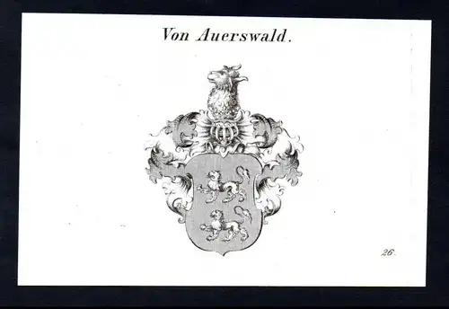 Von Auerswald  -  Auerswald Wappen coat of arms Heraldik Kupferstich antique print