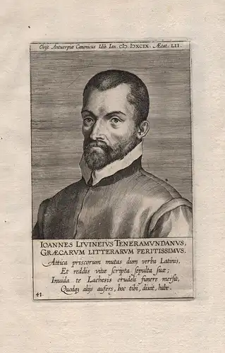 Ioannes Livineius Teneramundanus  (1546 - 1599) / Johannes Livineius Scholar Dendermonde Köln Leuven Antwerp