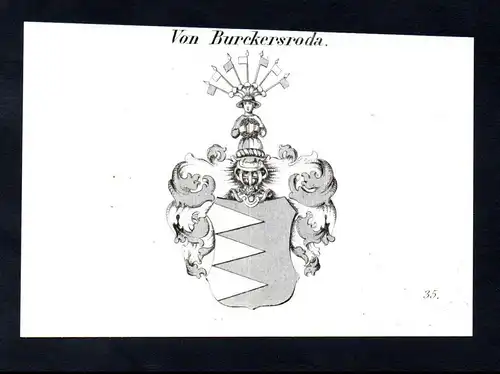 Von Burckersoda  -  Burckersoda Burkersroda Wappen coat of arms Heraldik Kupferstich antique print
