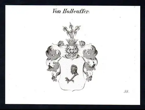 Von Holleuffer  -  Holleuffer Holleufer Wappen coat of arms Heraldik Kupferstich antique print