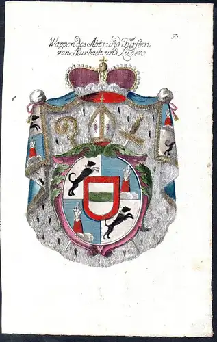 Wappen des Abts und Fürsten von Murbach und Ludens -  Wappen coat of arms Adel Heraldik heraldry