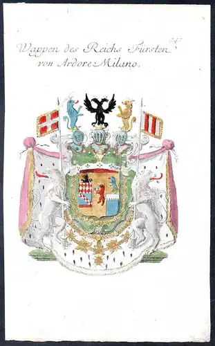 Wappen des Reichs Fürsten von Ardore Milano -  Mailand Wappen coat of arms Adel Heraldik heraldry