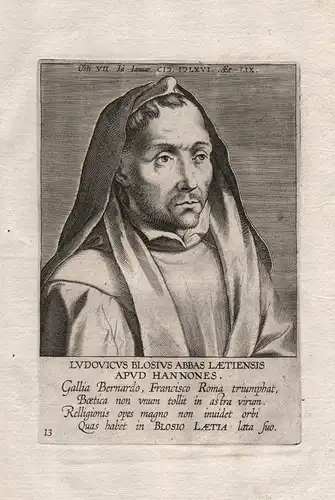 Ludovicus Blosius (1506 - 1566) / Louis de Blois Flemish monk Blosius Benedictine Portrait