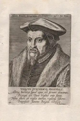 Viglius Zuichemus (1507 - 1577) / Viglius Zuichemus Zwichem Dutch jurist Surichum Leuven Padova Humanist Portr