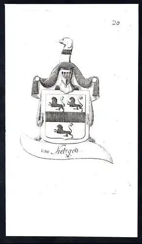 von Ketzgen- Adel Wappen coat of arms Kupferstich antique print
