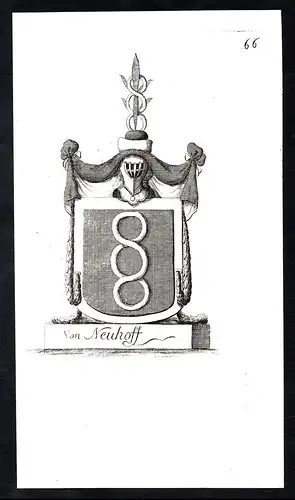 von Neuhoff - Adel Wappen coat of arms Kupferstich antique print