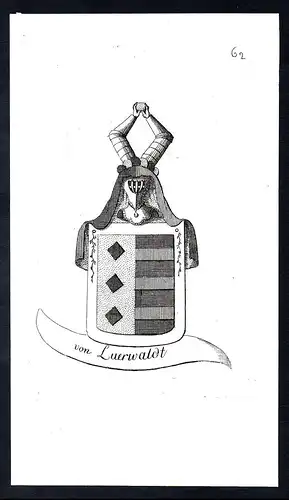 von Luerwaldt - Luerwaldt  Adel Wappen coat of arms Kupferstich antique print