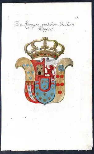 Des Köeniges von beeden Sicilien Wappen - Sizilien Wappen coat of arms Adel Heraldik heraldry