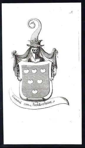 Crummel von Nechtersheim - Adel Wappen coat of arms Kupferstich antique print