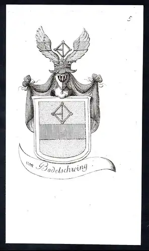 von Bodelschwing- Bodelschwingh Adel Wappen coat of arms Kupferstich antique print