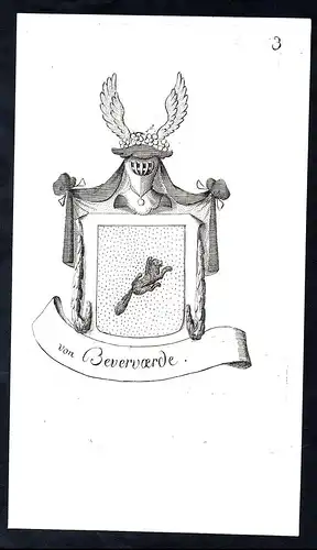 von Bevervoerde- Beveröte Adel Wappen coat of arms Kupferstich antique print