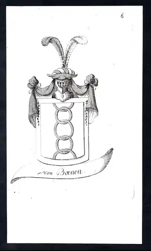 von Boenen - Bönen Adel Wappen coat of arms Kupferstich antique print