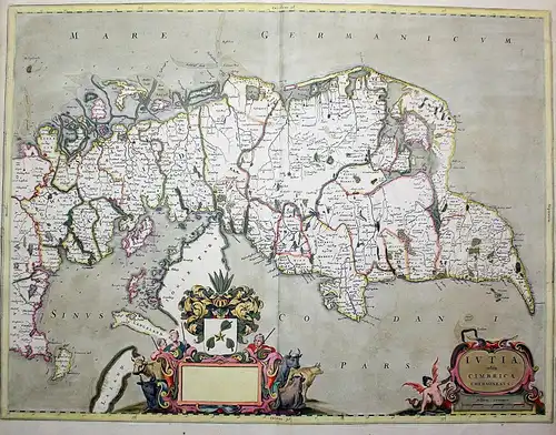Iutia olim Cimbrica Chersonesus. - Jutland Danmark Denmark Dänemark Karte map kort