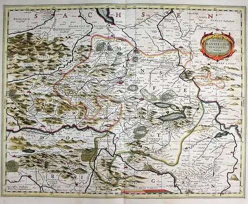 Comitatus Mansfeldiae Descriptio. - Mansfeld Eisleben Stolberg Karte map