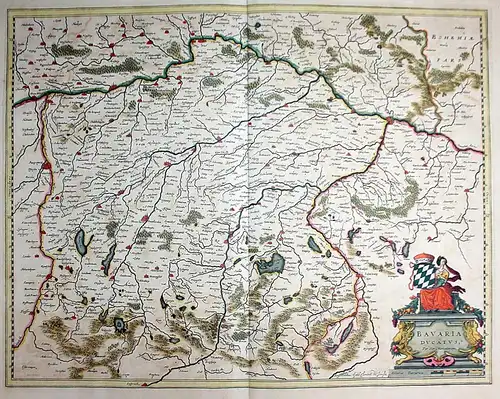 Bavaria Ducatus. - Bayern Bavaria München Passau Regensburg Karte map