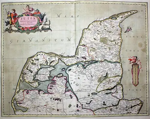 Jutia Septentrionalis in qua Dioeceses Alburgensis et Viburgensis. - Jutland Danmark Denmark Dänemark Karte ma