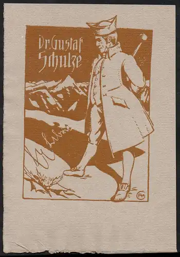 Exlibris für Dr. Gustaf Schulze / Edelmann noble man