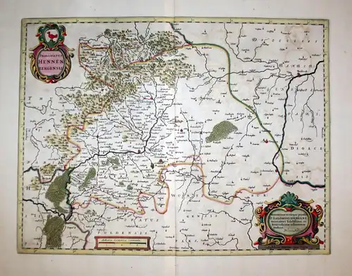 Principatus Hennenbergensis. - Grafschaft Henneberg Schmalkalden Franken Karte map