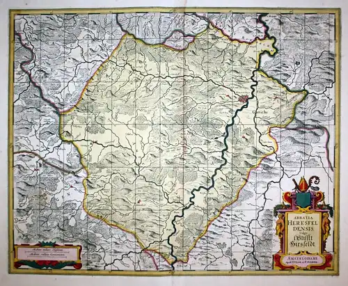 Abbatia Heresfeldensis vulgo t' Stifftt Hirsfeldt. - Bad Hersfeld Hattenbach Karte map