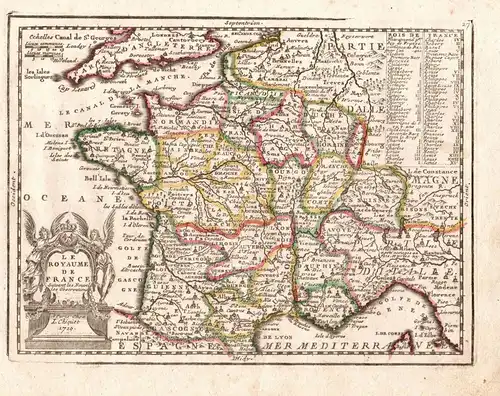 Le Royaume de France - France Frankreich carte Karte map