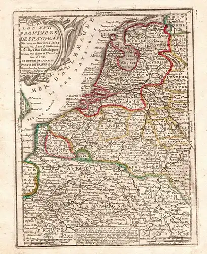 Les XVII Provinces des Pays-Bas - Holland Netherlands Niederlande Nederland Dutch Karte map