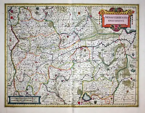 Monasteriensis Episcopatus. - Bistum Münster Nordrhein Westfalen Karte map