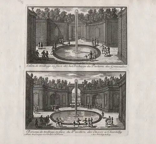 Salon de Treillage en face de la Decharge du Parterre des Grenovilles / Berceau de treillage en face du Pavili