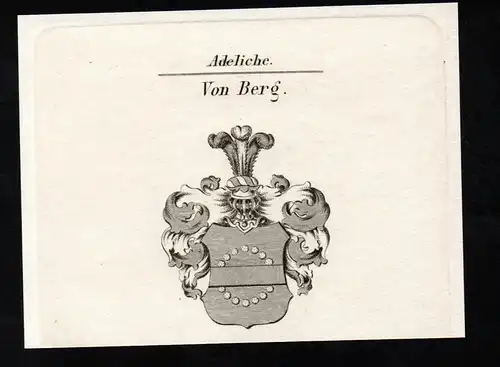 Von Berg. - Wappen coat of arms Adel Heraldik heraldry