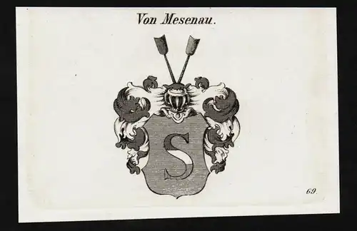 Von Mesenau. - Mesenau Mesenaw Wappen coat of arms Adel Heraldik heraldry