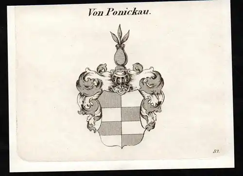 Von Ponickau. - Ponickau Ponikau Ponigkau Wappen coat of arms Adel Heraldik heraldry