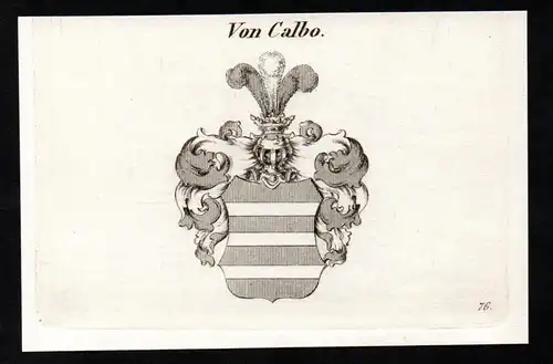 Von Calbo. -  Wappen coat of arms Adel Heraldik heraldry