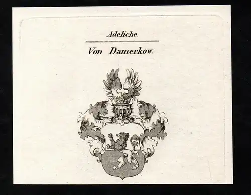 Von Damerkow. - Wappen coat of arms Adel Heraldik heraldry