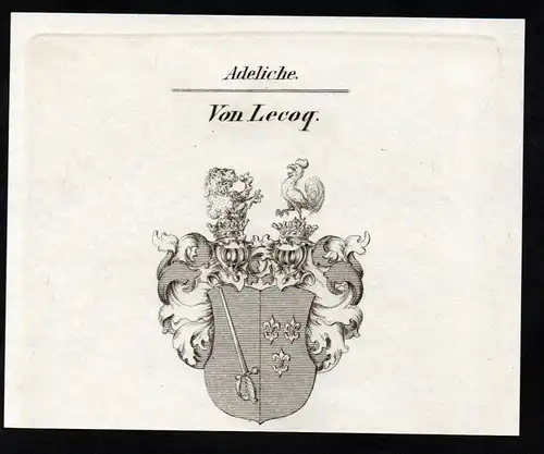 Von Lecoq. - Wappen coat of arms Adel Heraldik heraldry