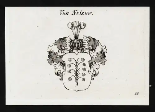 Von Netzow. - Wappen coat of arms Adel Heraldik heraldry
