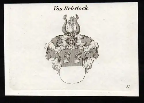 Von Rebstock. - Wappen coat of arms Adel Heraldik heraldry