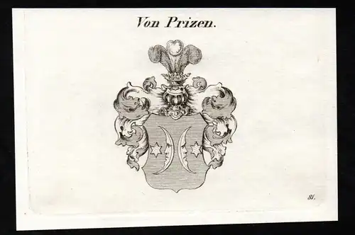 Von Prizen. -  Wappen coat of arms Adel Heraldik heraldry