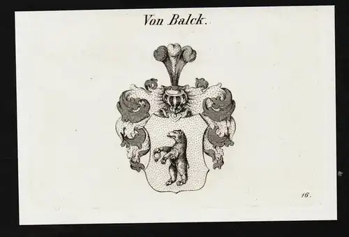 Von Balck. - Wappen coat of arms Adel Heraldik heraldry