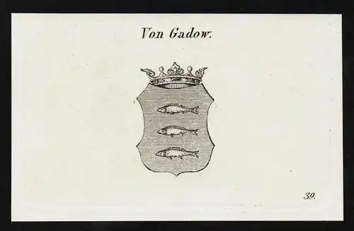 Von Gadow. - Wappen coat of arms Adel Heraldik heraldry