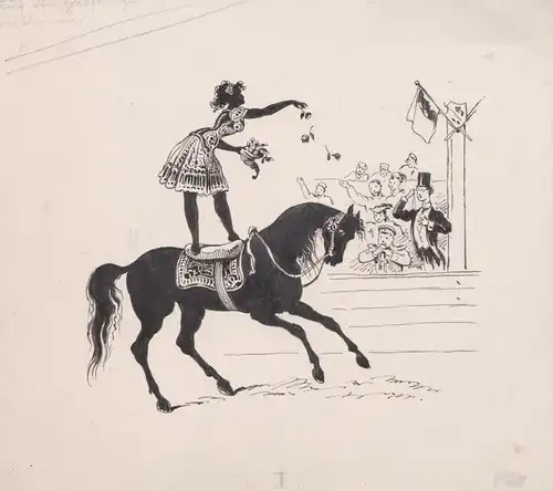 Zirkus circus Pferd Manege horse Zeichnung drawing