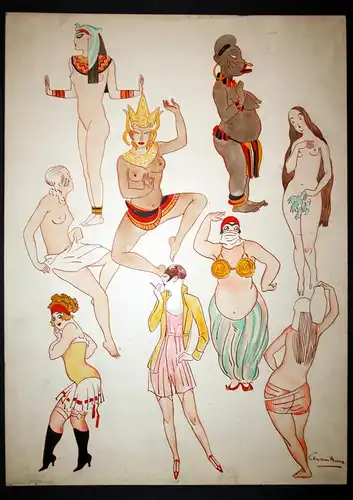 Neun Kategorien - Art Deco Erotik erotic women Frauen Typen Mode fashion 1920s 1920er Zeichnung drawing dessin