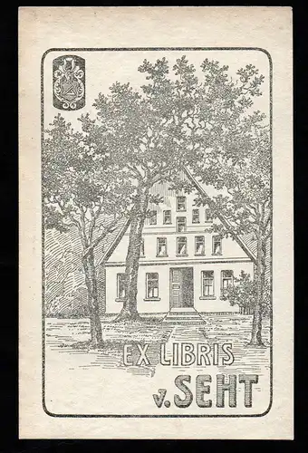 Exlibris für Von Seht / Haus Wappen Bäume