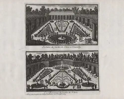Le Salon du Jardin de Silvie a Chantilly. / Les Berceaux du Jardin de Silvie.- Chateau de Chantilly Schloß cas