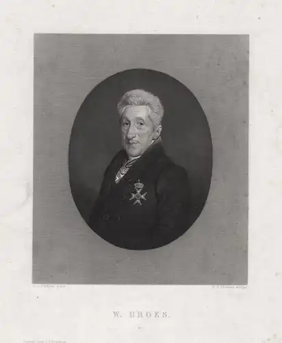 W. Broes - Willem Broes (1766-1858) Dutch pastor writer author Haarlem Amsterdam Portrait